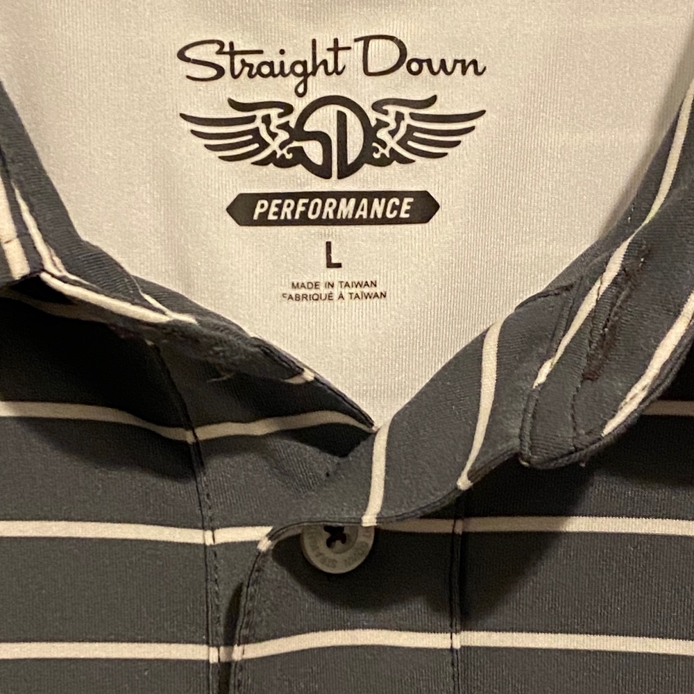 Straight Down Performance Golf Shirt/ Euc/ Large - image 1